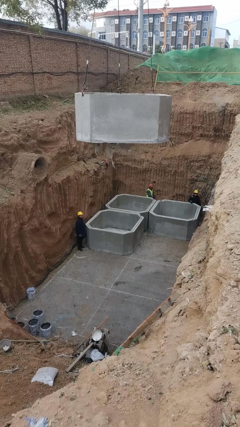 奥德曼环保化粪池施工现场纪实 渭南市白水县济民医院项目